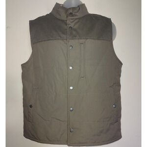 RedHead Brand Men's Vest Large Cotton Quilted Outdoors Buttons Casual Brown